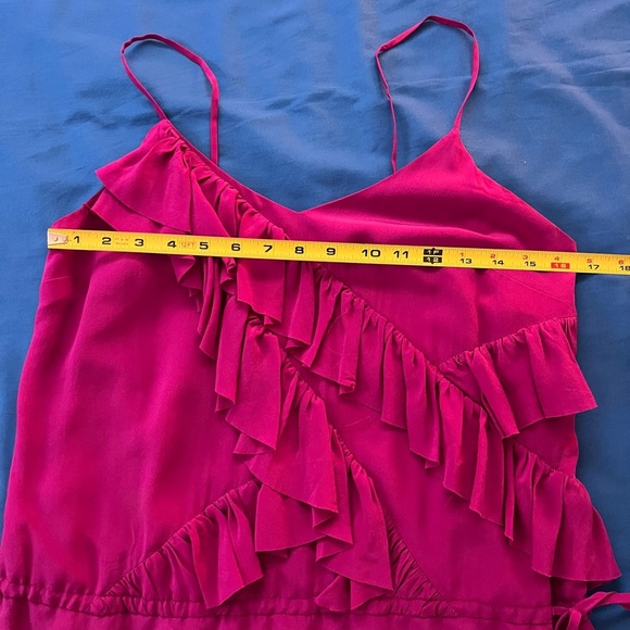 Purple Silk Ruffle Mini Dress - Picture 7 of 9